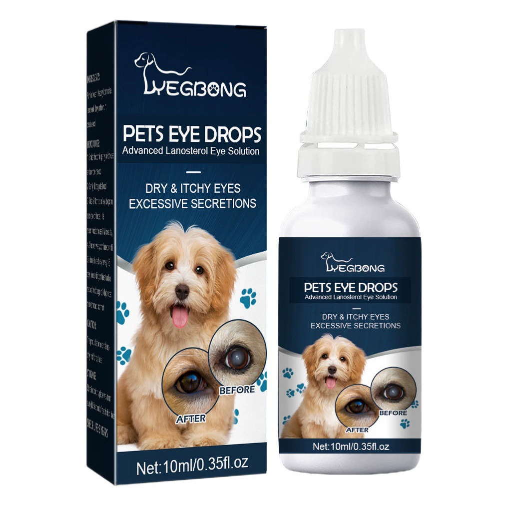 Глазные капли Yegbong Pet для кошек и собак, чтобы слезать следы для снятия зуда на глазах Мягкие очищающие глазные капли