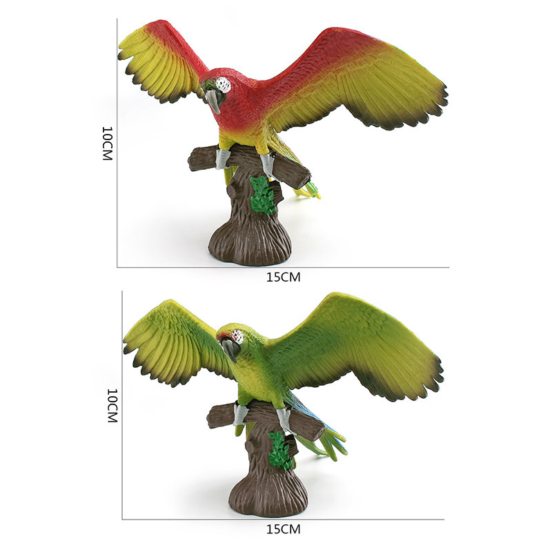 Simulación transfronteriza pájaro loro modelo niño cognoscitivo guacamayo bosque animal decoración juguete