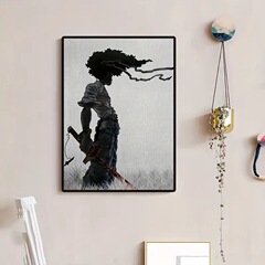 Amazon Black and White African Warrior Living Room Bedroom Sofa Background Wall Canvas Print Decorative Painting Core Oil Cloth Painting
