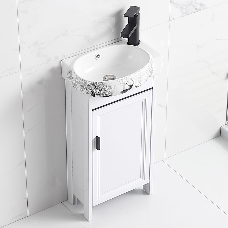 Floor-Standing Washbasin Cabinet Combination Space Aluminum Bathroom Washbasin Small Bathroom Cabinet Washstand Narrow and Long Floor-Standing Washbasin Cabinet Combination Space Aluminum Bathroom Washbasin Small Bathroom Cabinet Washstand Narrow and Long