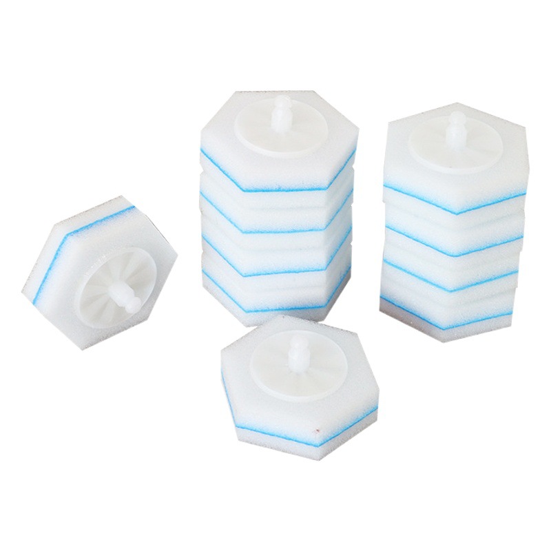 Disposable Toilet Brush Household Sponge Toilet Brush Replacement Head Bathroom Toilet Cleaning 6-Corner Sponge Toilet Brush