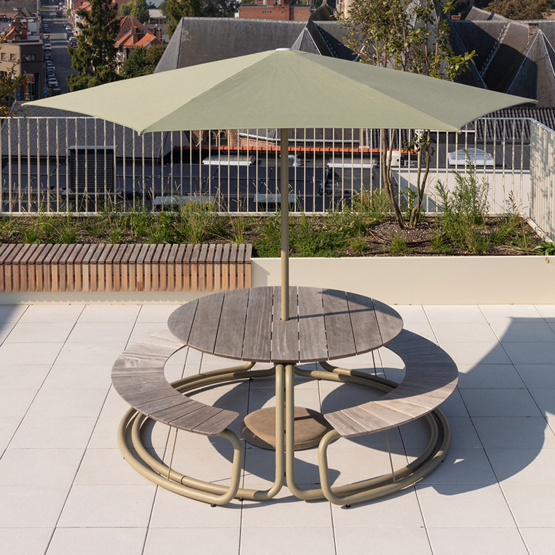 Mesa y sillas de patio al aire libre Mesa de ocio balcón al aire libre Jardín al aire libre Diseño Café Mesa redonda Calle comercial image 2