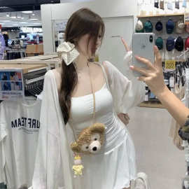 夏季防晒薄款针织开衫韩版宽松空调罩衫高级感气质女装中长款开衫