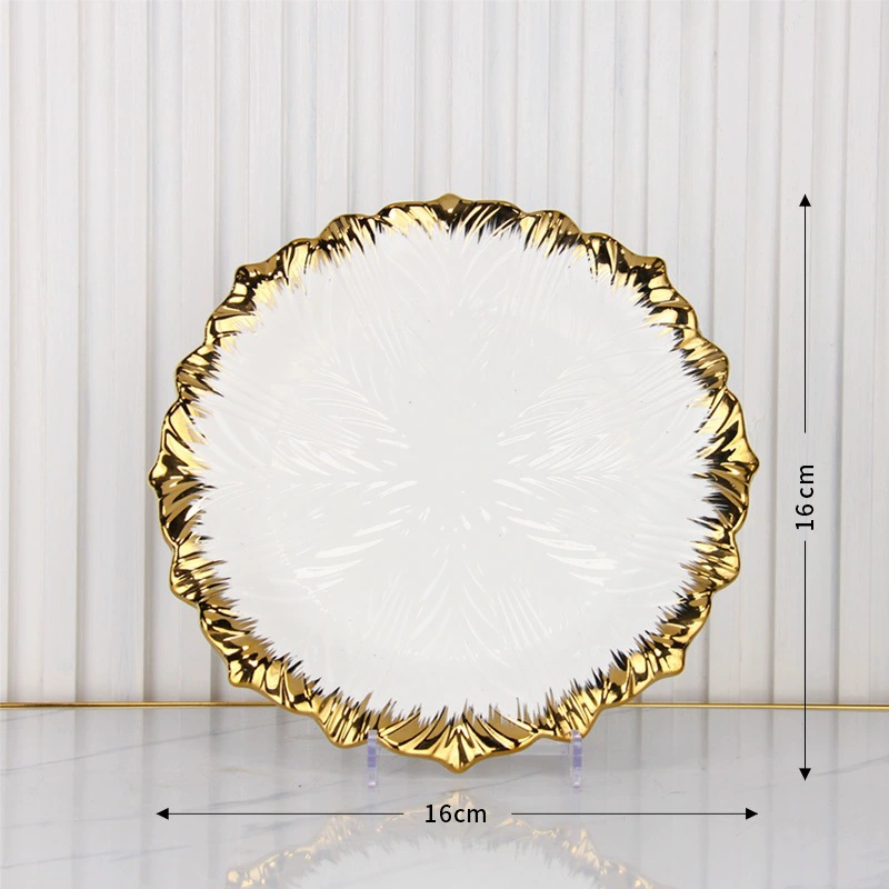Ceramic Tableware Set, Light Luxury Cabbage Pattern, Dinner Plates & Bowls, Hotel Style