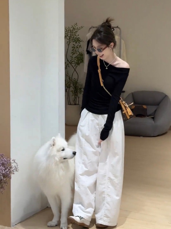 爆款设计感后背镂空长袖t恤女2025早秋新款休闲一字肩防晒衫上衣|undefined