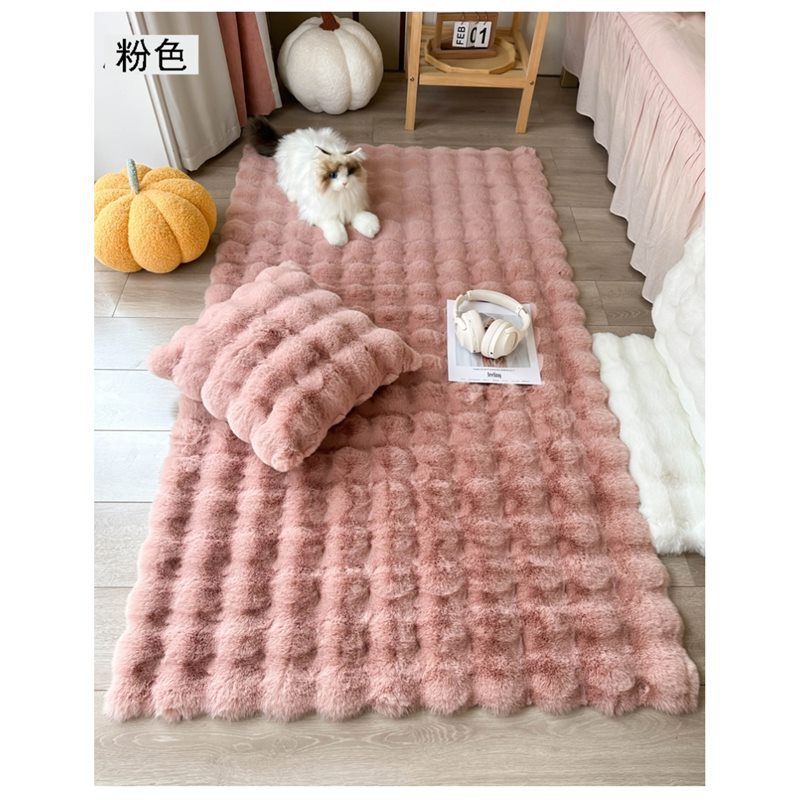 Full Coverage: Other Car Carpet - pink-new-rabbit-fur-bubble-fleece-60x200cm