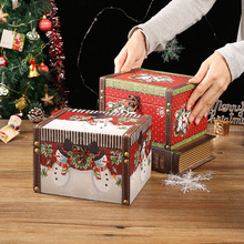 跨境圣诞皮革木质收纳盒桌面杂物收纳盒节日礼品糖果包装盒礼物盒