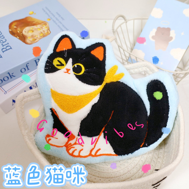 アニメかわいい猫が手ぬぐいを拭く家庭用吊り下げ式サンゴのベルベットは非常に吸水トイレでハンカチの子供を拭く|undefined