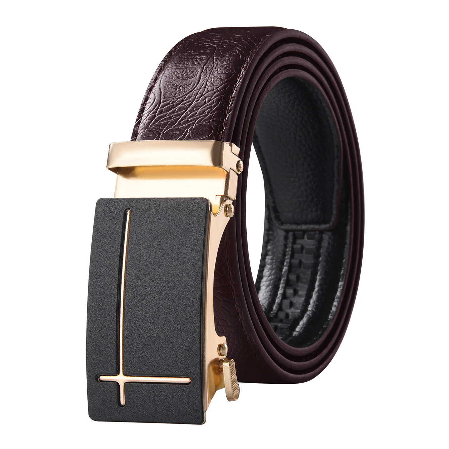 Golden Buckle Crossline Curry Belt
