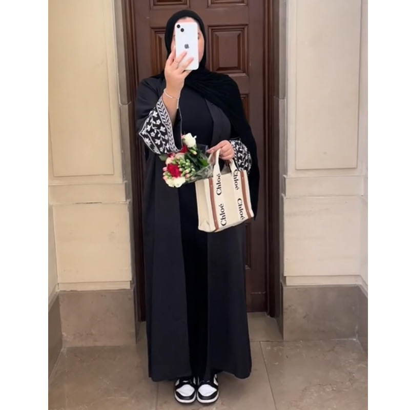 F410 Supplis Cross-bordr -commrc Forign Trad Middl Eastrn Dubai Womn's Mbroidrd Batwing Slv Cardigan_ecoleips.com