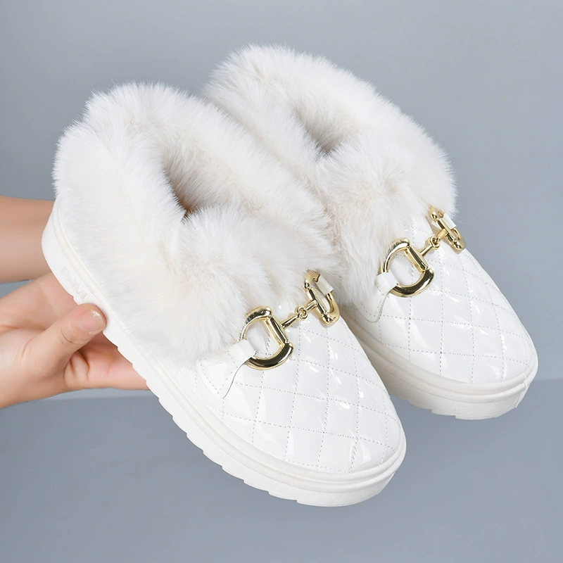 [A01 Snow Boots] Зимние тёплые женские сапоги снегоступы, мягкая подошва, PU верх, комфортные бархатные вышивки, обувь для женщин