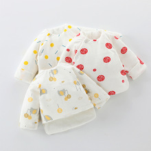 半背衣初生婴儿秋冬纯棉初生宝宝衣服冬季加厚保暖新生的夹棉上衣