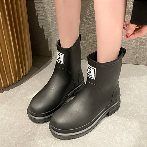 Cross-border new internet celebrity rain boots Martin boots women's outdoor waterproof shoes mid-tube kitchen work rubber shoes rain boots overshoes