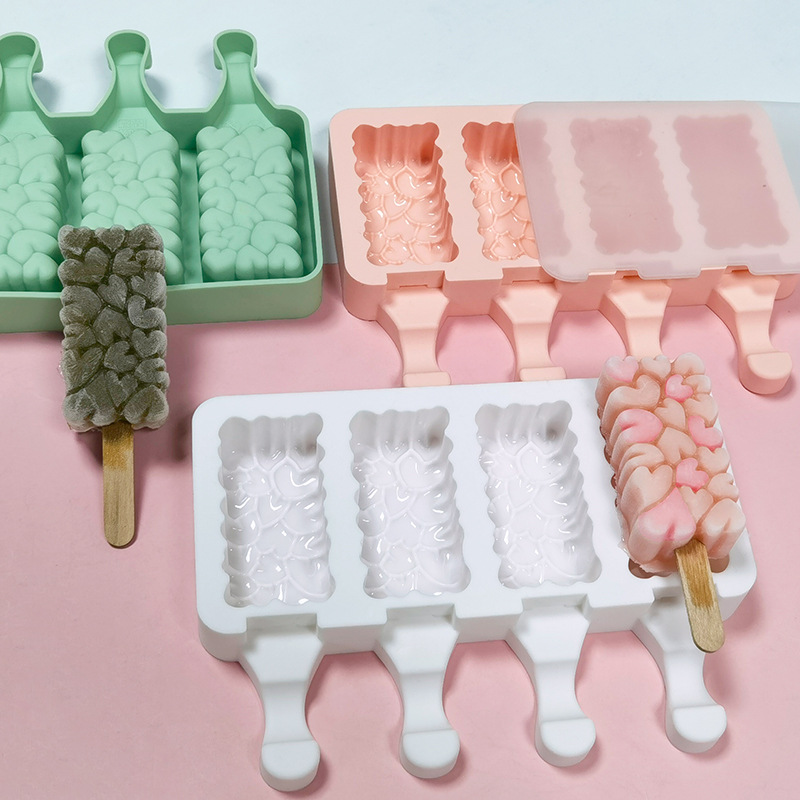 Sanxin 4-piece Fanxin helado de silicona molde hogar Popsicle helado de silicona para niños molde de grado alimenticio con tapa