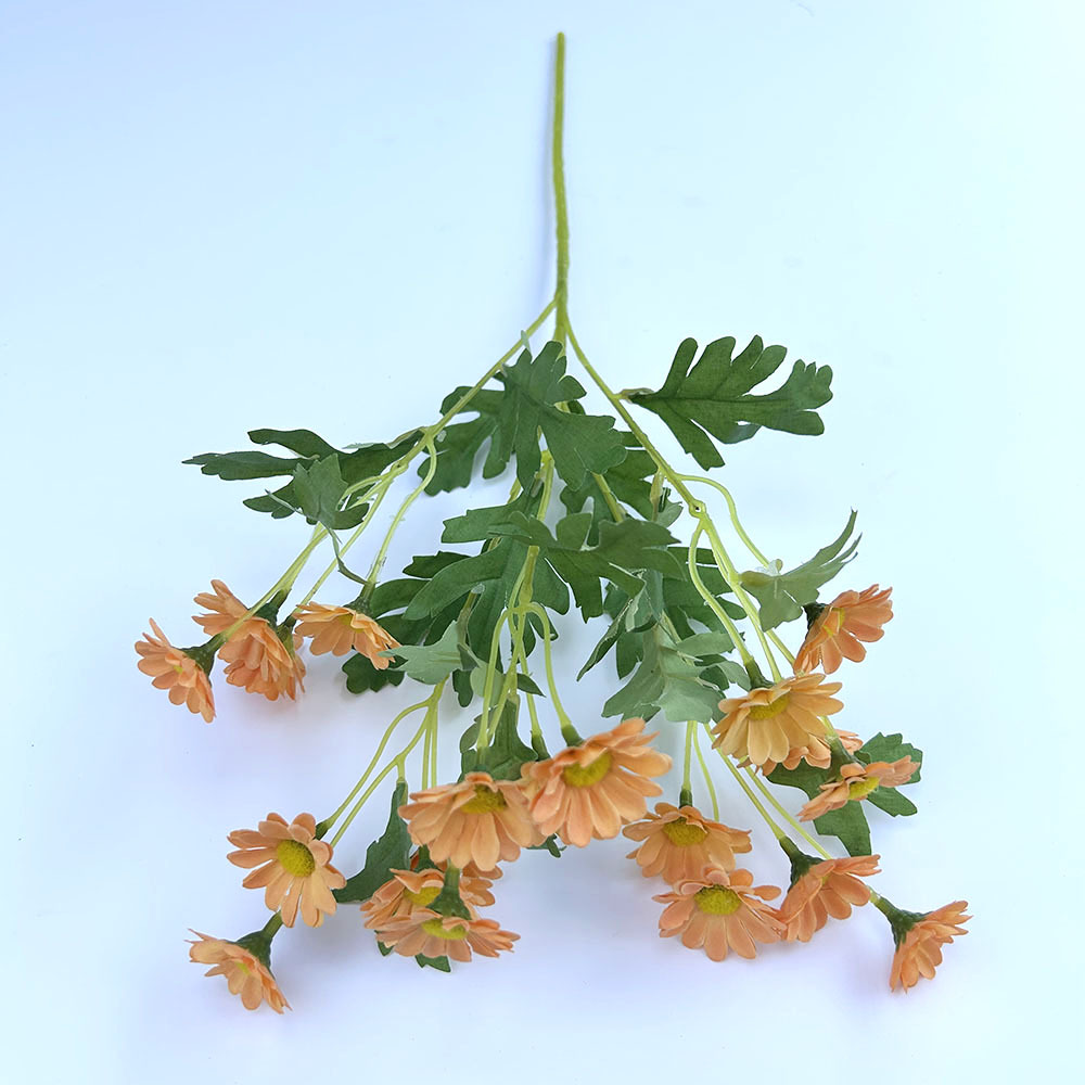 Simulation small daisy gerbera artificial flower 5 forks 20 chamomile flower arrangement photography props Dutch chrysanthemum wild chrysanthemum outs_voghion.com