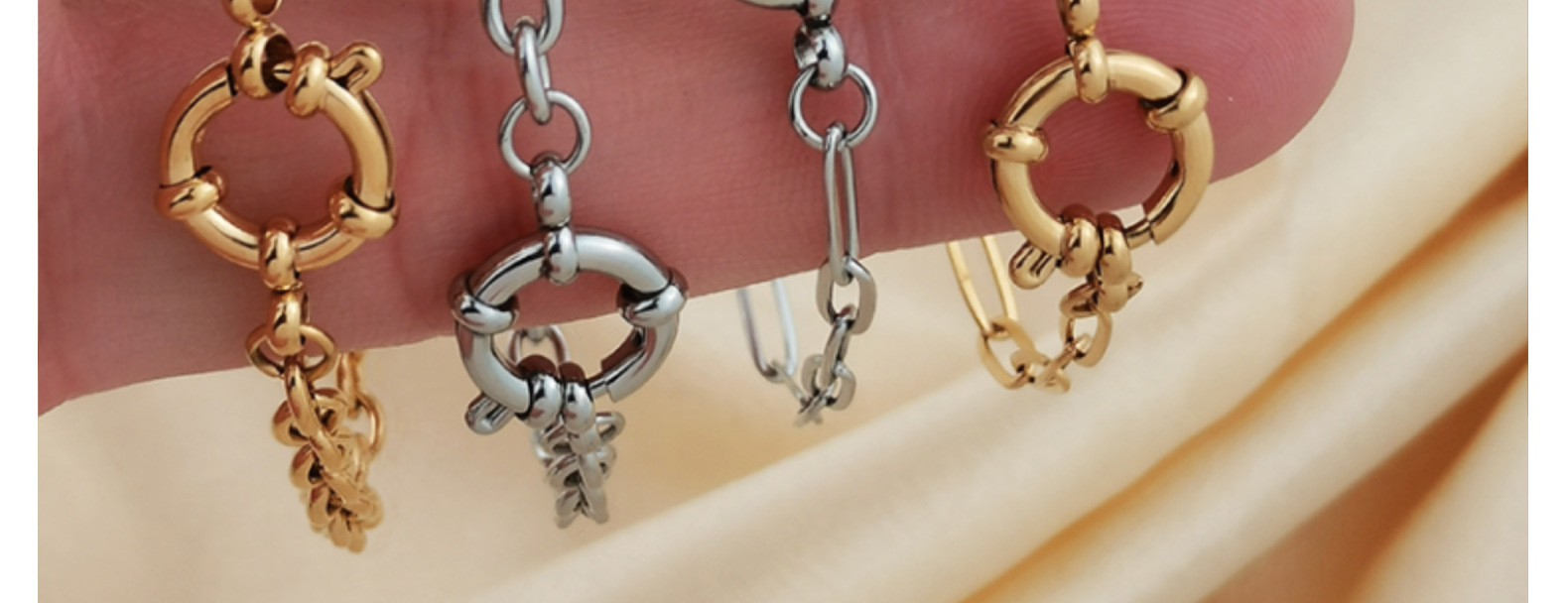 8g Weight Chain Jewelry Making Type 17cm Jewelry Making Size 1 Piece Titanium Steel 18K Gold Plated 17cm Jewelry Accessories