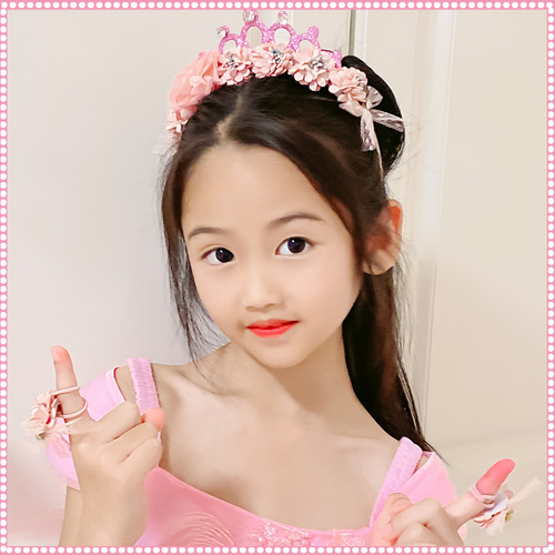 Fairy tale style little princess hairband hairpin children's hair accessories set princess hair accessories gift box children's theatrical performance hair accessories