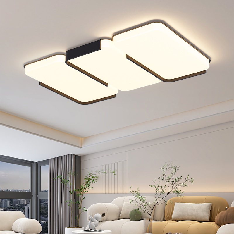 Lámpara de sala de estar, atmósfera simple, moderna, luz principal creativa, 2025, nueva lámpara de techo, paquete de iluminación de Guangdong Zhongshan para toda la casa