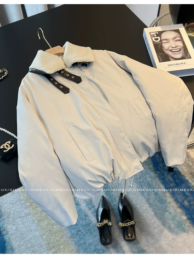 White short design winter down jacket, trend of season