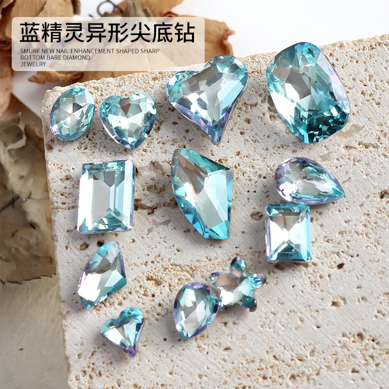 Popular online popular multi-cut French ice transparent super shiny crooked butterfly star Blue Elf shaped pointed bottom Diamond JD628 Popular online popular multi-cut French ice transparent super shiny crooked butterfly star Blue Elf shaped pointed bottom Diamond JD628
