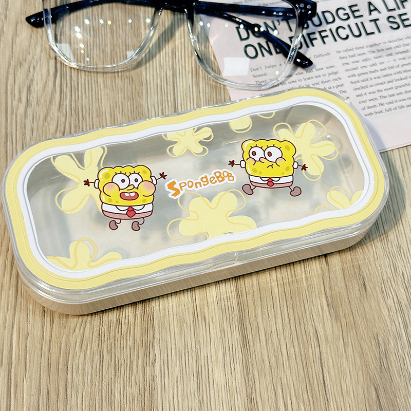 Estuche para gafas moderno con un toque de alta gama, diseño ondulado y bonito, estuche transparente portátil para gafas, estuche para gafas de miopía, estuche para gafas infantiles.