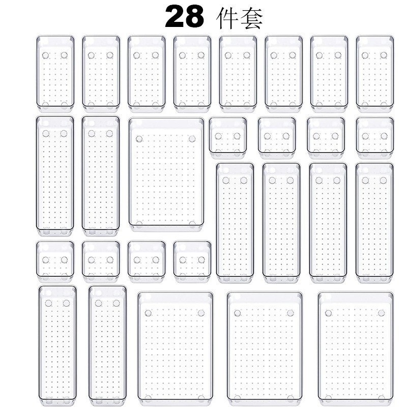 La combinación de cajas de almacenamiento más vendida de Amazon, juego de lunares transparentes, cajón para cosméticos, caja divisoria organizadora incorporada