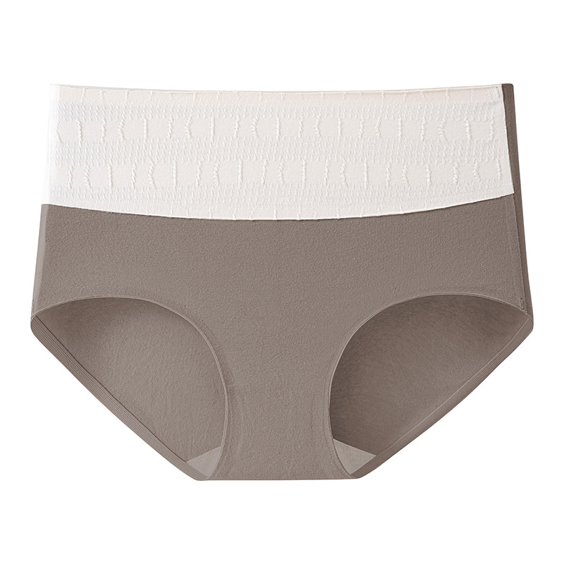 Algodón de las mujeres 7A antibacteriano transpirable inferior entrepierna alta cintura vientre contracción más tamaño triángulo shorts cabeza inconsútil ropa interior la muchacha