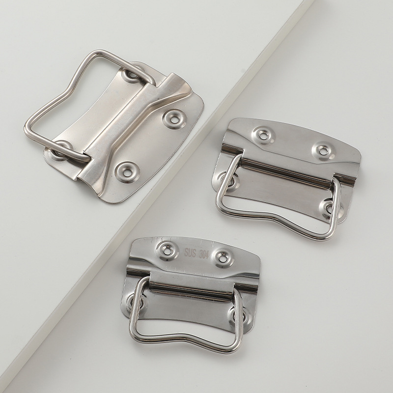 304 mango de acero inoxidable resorte plegable mango caja de madera mango cajón herramientas industriales mango pesado al por mayor