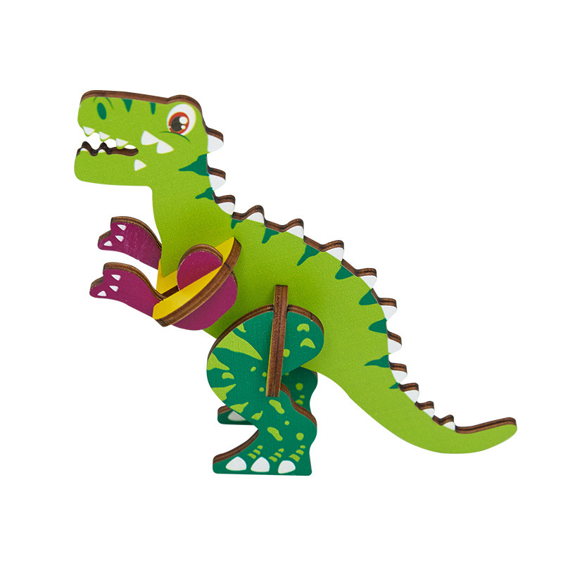 Venta al por mayor de madera 3D animal rompecabezas tridimensional bebé 2-3 años modelo animal educativo ensamblar bloques de construcción Juguetes