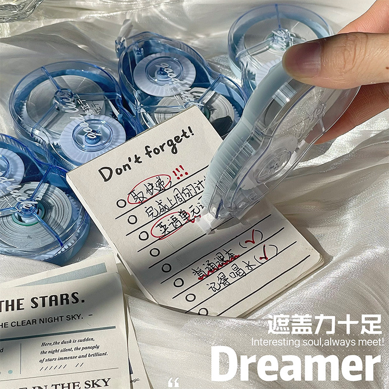 Los nuevos estudiantes de traje de cinta de corrección de gradiente usan cinta de corrección de cuenta de mano de gran capacidad de aspecto alto cinta de corrección de silencio suave