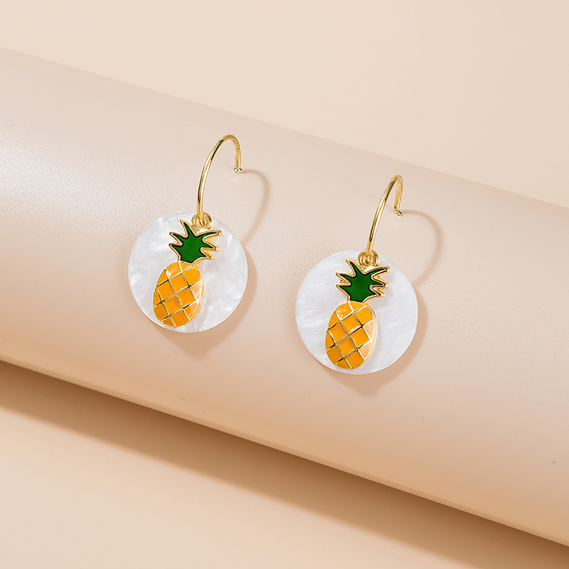 Daily Occasion 1 Pair IG Style Simple Style Fruit Plating Inlay Alloy Rhinestones Ear Studs