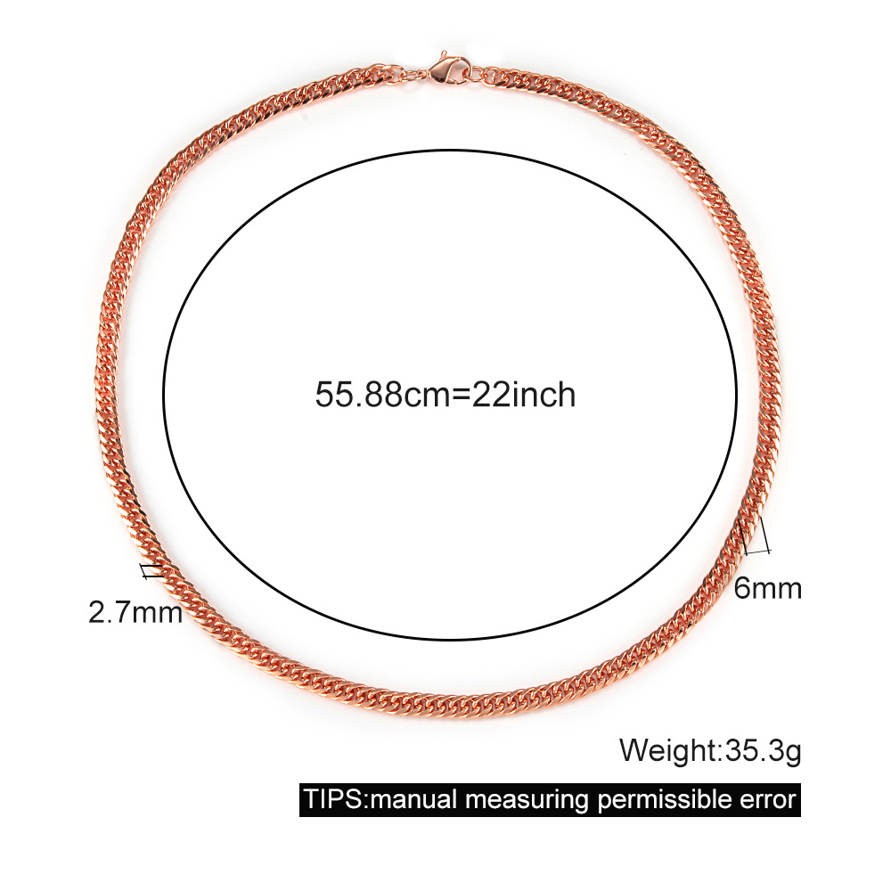 Cuban Chain Necklace Adjustable Twisted Copper Jewelry For Unisex_voghion.com