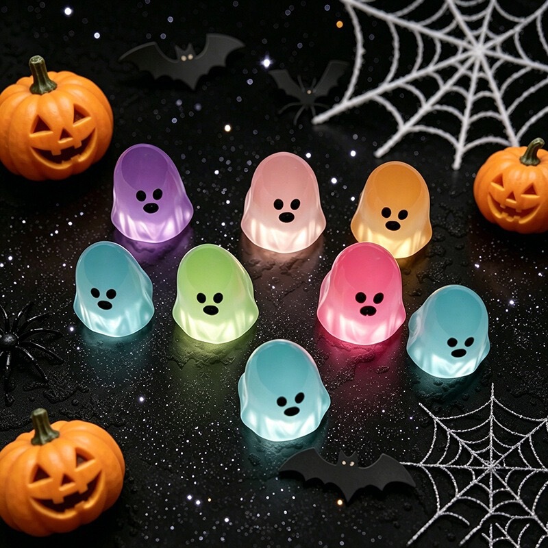 Cross-border cartoon resin accessories DIY glow-in-the-dark little ghost model micro landscape Halloween desktop decoration ornament