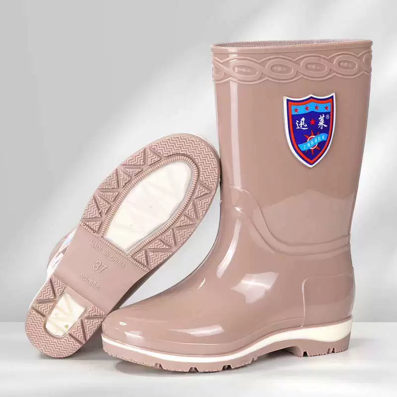 Women's rain boots women's rubber shoes women's waterproof high tube rain boots long tube authentic rain boots non-slip thick outdoor