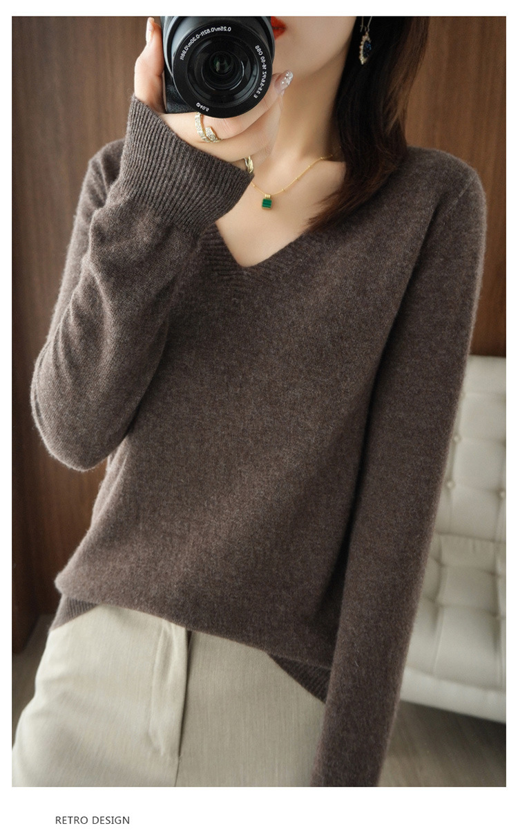 Autumn Women's Long-sleeved Knitted Sweater Loose Large Size Top Wool Pullover Sweater Base-layer Sweater Women's Winter_voghion.com