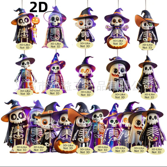 10 個ハロウィンテーマ 2D グラフィックデザイン木製吊り下げ装飾品 - ハロウィンパーティーパーティーハロウィン装飾|undefined