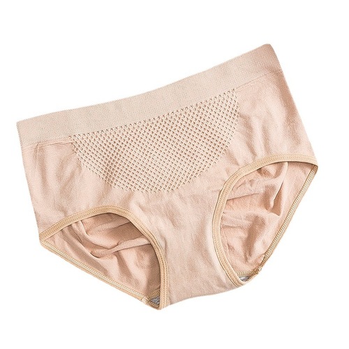 Independent package] Japanese honeycomb underwear 3D seamless women's large size super elastic honeycomb mid-waist underwear