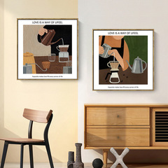 Modern Minimalist Restaurant Decoration Painting, Dining Room Table Wall Art, Nordic Artistic Living Room, Luxurious Wall Painting, Coffee Double Painting