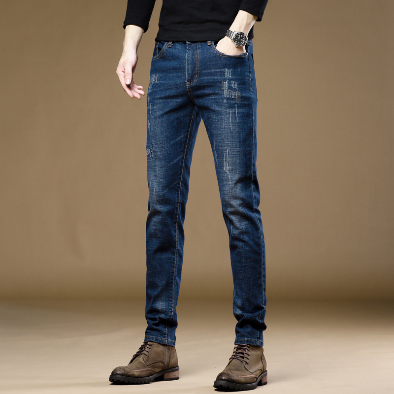 2025 New Mainly Recommended Jeans Spring Summer Slim Fit Skinny Stretch Straight Long Pants Men's Trendy Brand_mkmklike.com