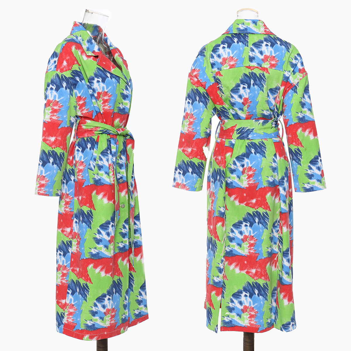 2024 Early Spring New Retro Modern Personalized Handsome Graffiti Print Mid Length Windbreaker_voghion.com