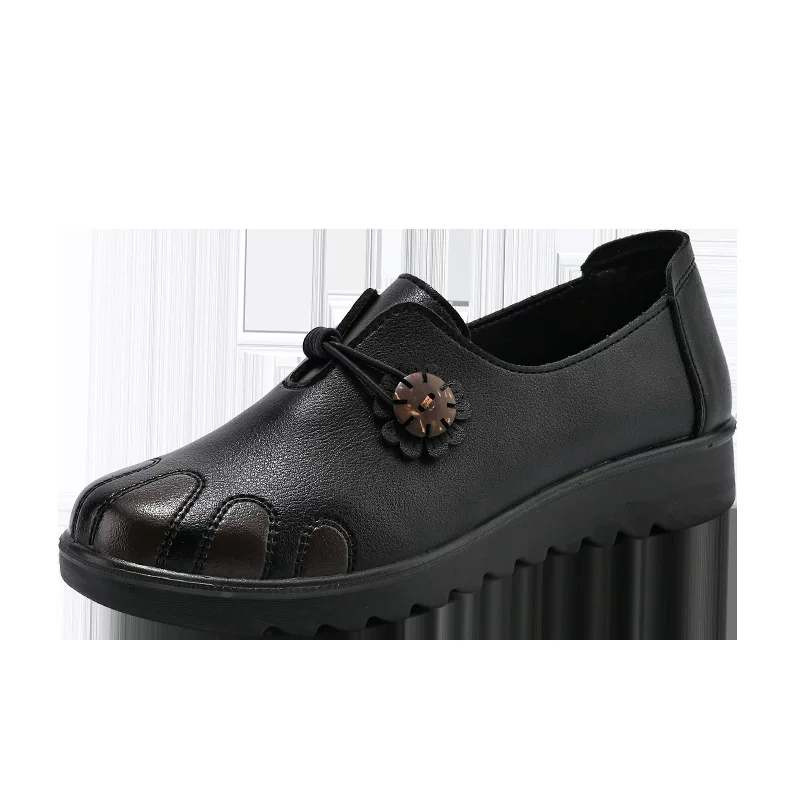 2025 Mom Shoes Цельные туфли с доставкой на независимую станцию AliExpress для путешествий на открытом воздухе с полиуретановой подошвой, большого размера, с поверхностью из искусственной кожи, элегантные