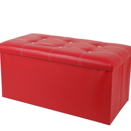 Leather folding storage stool, leather multi-functional storage stool, children's storage stool, household PU shoe-changing stool 
