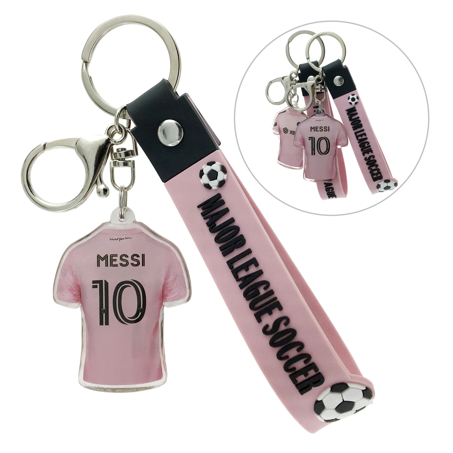 MLS迈阿密国际-10#梅西（主场球衣款）+淡粉手带-白底图