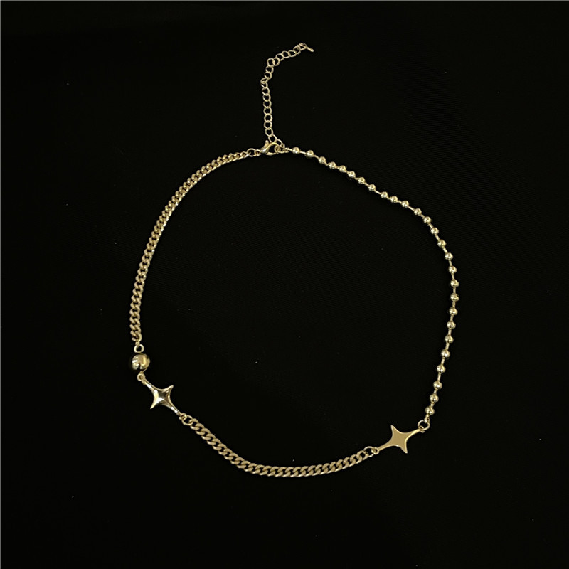 Clavicle Chain Niche Round Bead Ball Chain Splicing Mans Star Clavicle Chain Neck Chain display picture 10