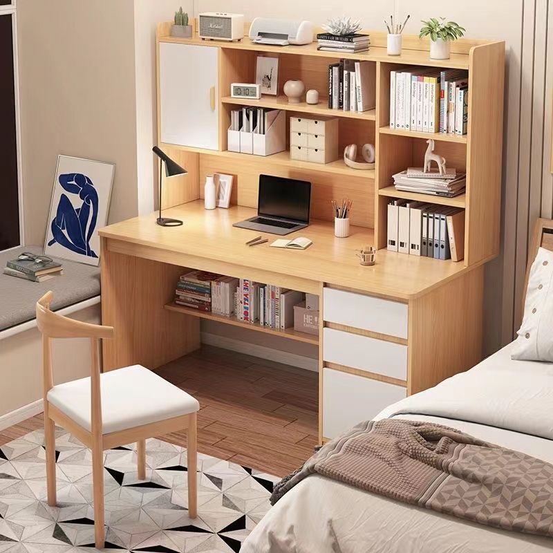 Desk Bookshelf Integrated with Bookcase Home Modern Simple Bedroom Computer Desk Desktop Student Learning Writing Desk