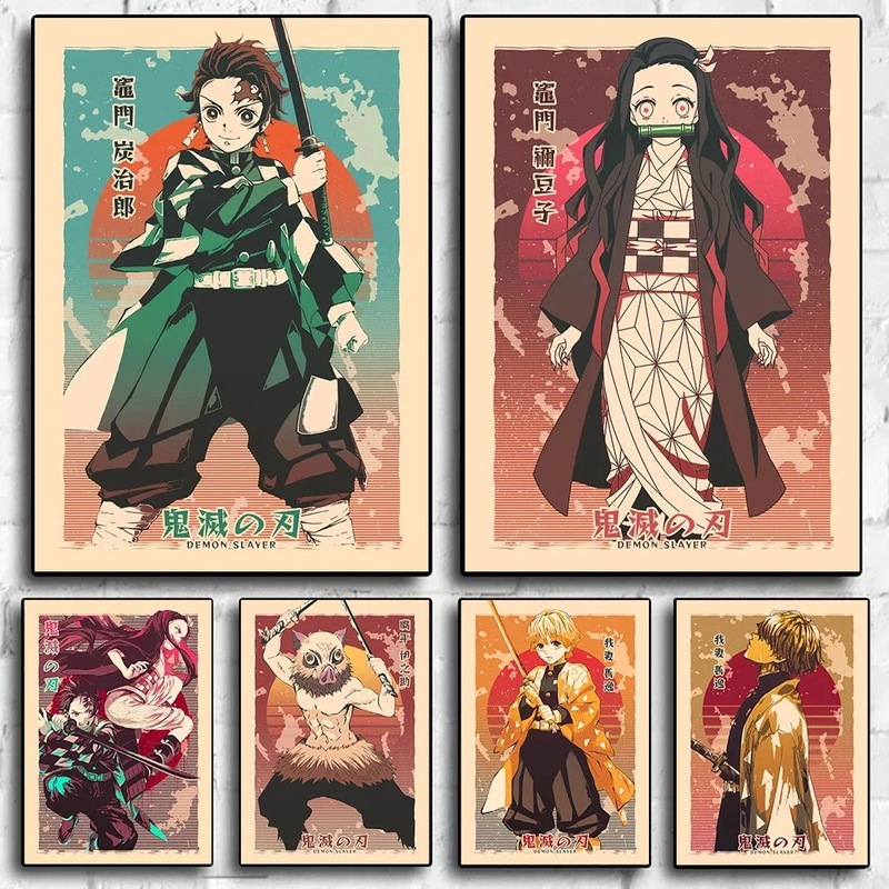 Ghost Destroys Blade Ghost Destroys Blade Animation Poster Factory Sent Cross-border E-commerce TEMU Decorative Hanging Painting Canvas Painting Core Ghost Destroys Blade Ghost Destroys Blade Animation Poster Factory Sent Cross-border E-commerce TEMU Decorative Hanging Painting Canvas Painting Core