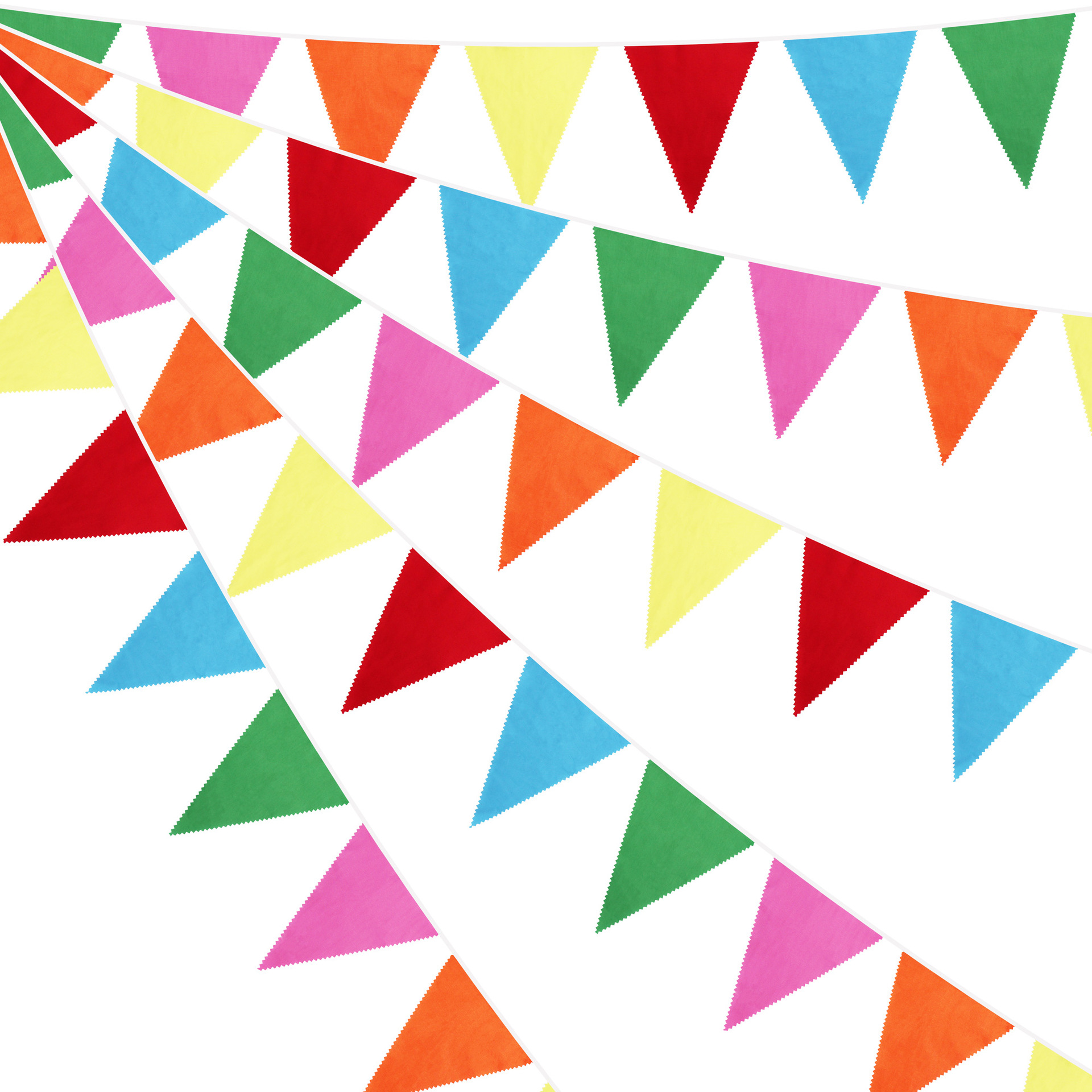 12 Meter 42 Stücke bunte Blumenwellen-Einzelschicht-Baumwolldreiecksflagge Geburtstagsflagge Fotohintergrund Western-Hochzeitsflagge_voghion.com