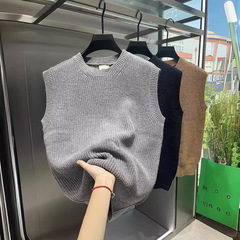 Wool blend! epnok series outerwear menswear factory spring and autumn business crew neck knit casual vest vest jacket