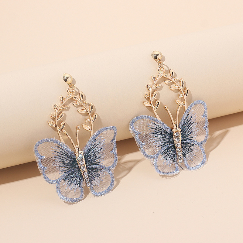 Fashion Metal Lace Butterfly Earrings Wholesale display picture 4