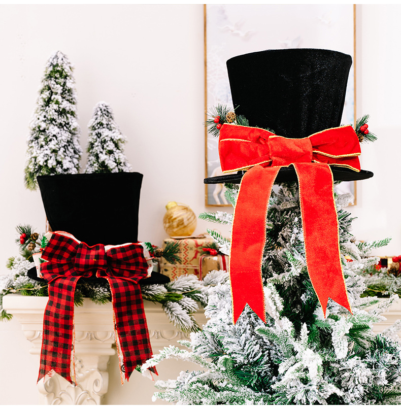 Weihnachtsdekoration Weihnachten Zylinder Bogen Baum Top Stern Urlaub Atmosphäre Weihnachten Baum Anordnung Requisiten_voghion.com